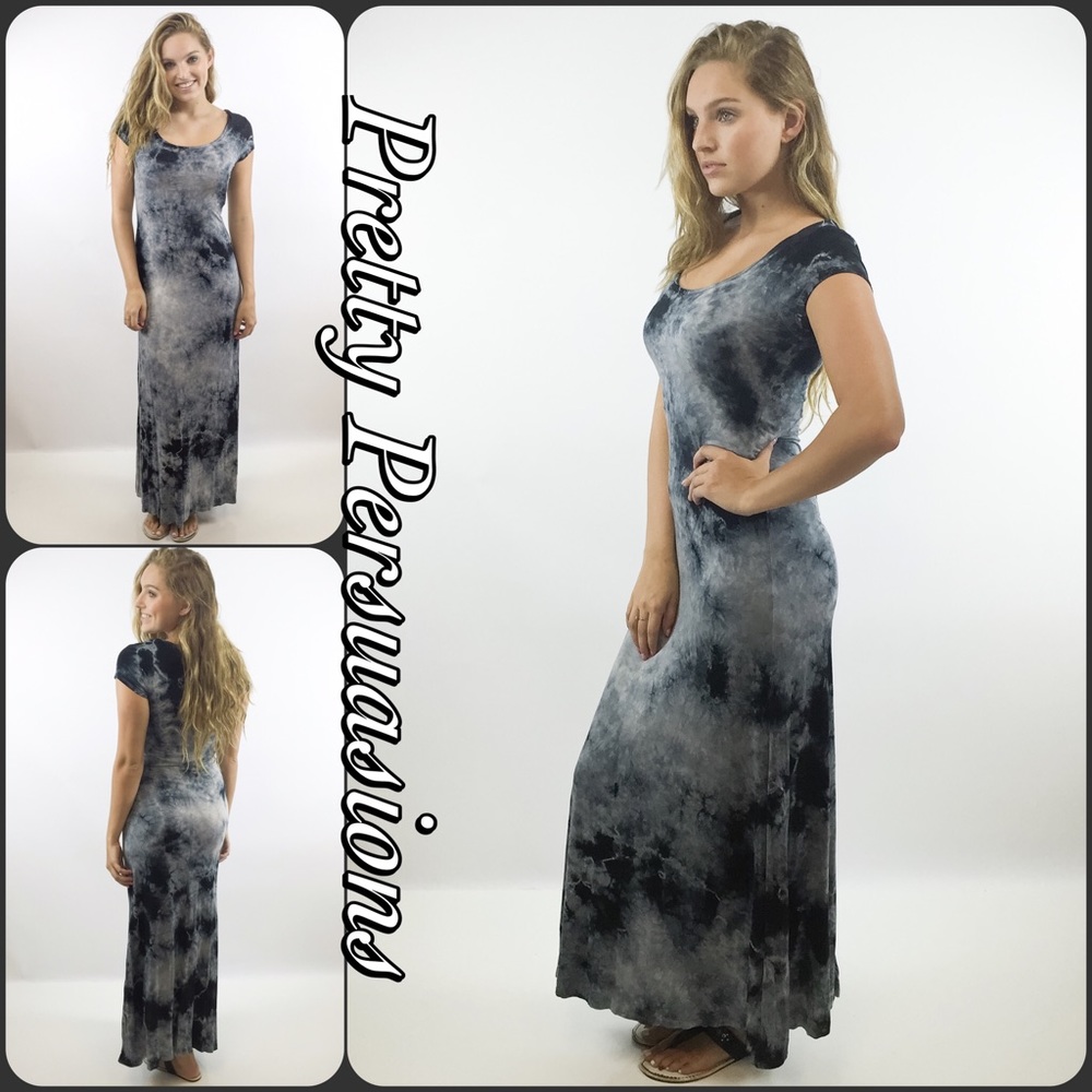 NWT Tie Dyed Scoop Neck Maxi Dress - Picture 2 of 4