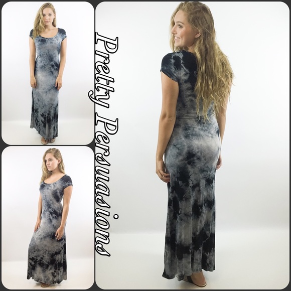 NWT Tie Dyed Scoop Neck Maxi Dress - Picture 3 of 4