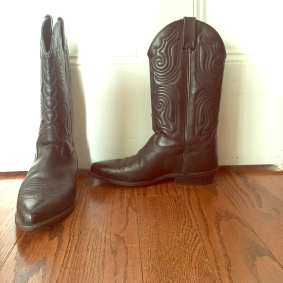 Vittorio Ricci Shoes - Vintage Black Cowboy Boots