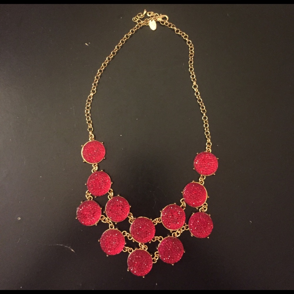 Red Sparkly Statement Necklace