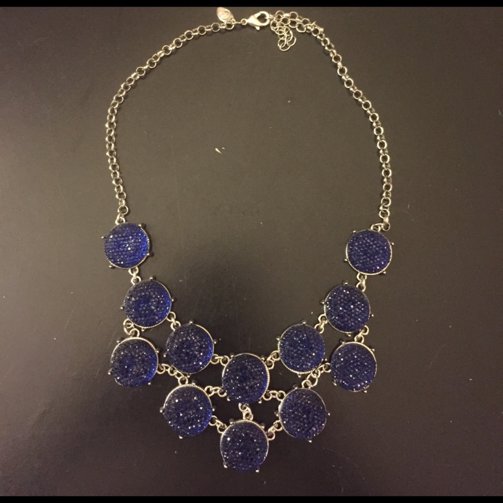 Blue Sparkly Statement Necklace