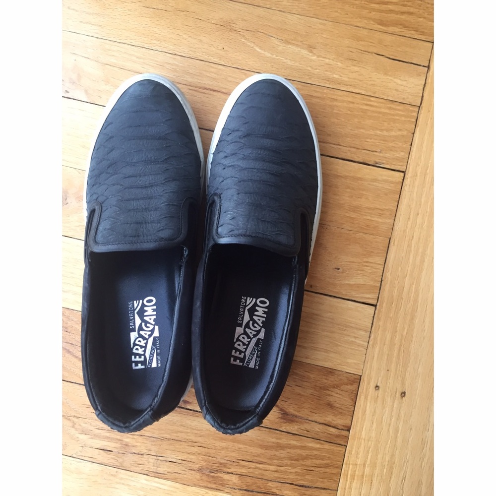SOLD Salvatore Ferragamo Black Slip On Shoes