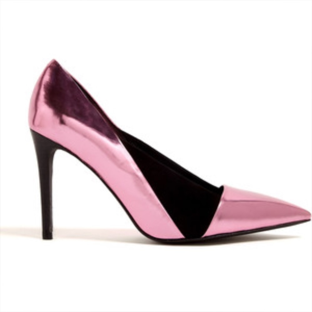 See by Chloé Nubie Pink Metallic Panelled Siletto