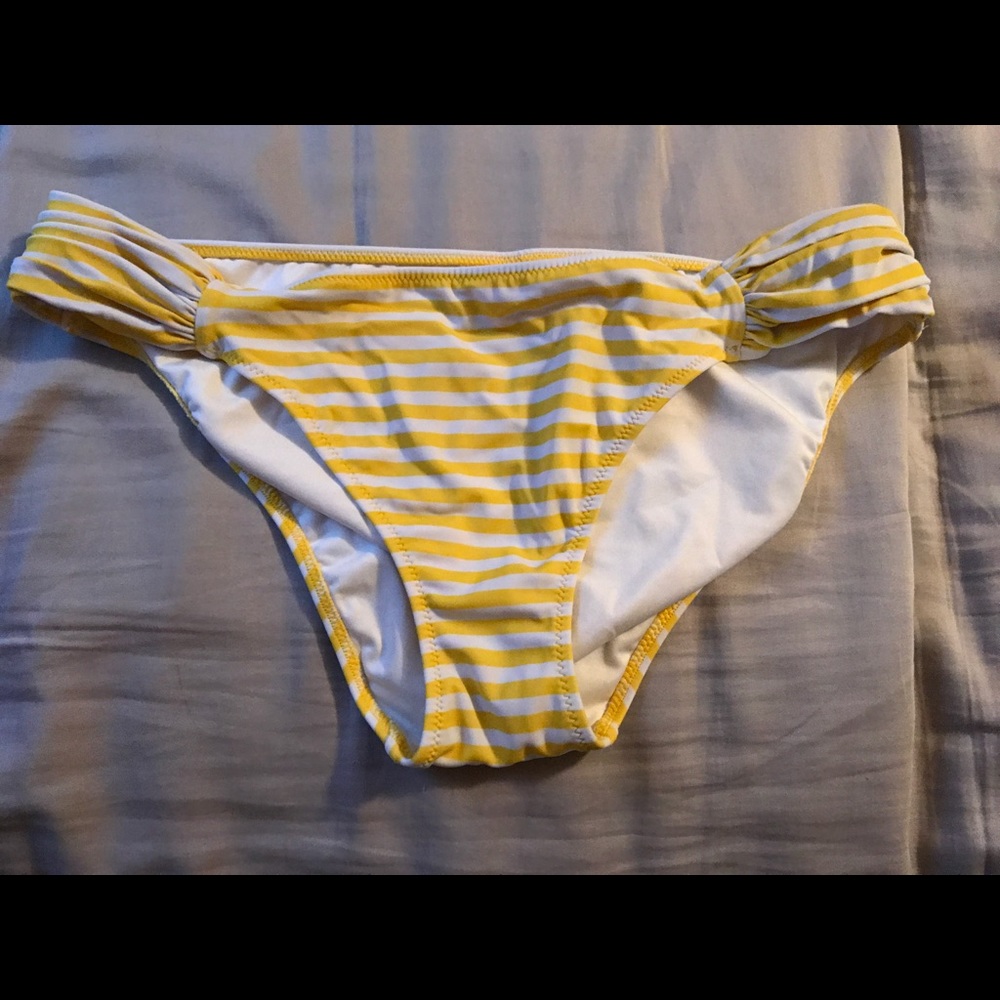 Victoria's Secret Yellow Striped Bikini Bottom