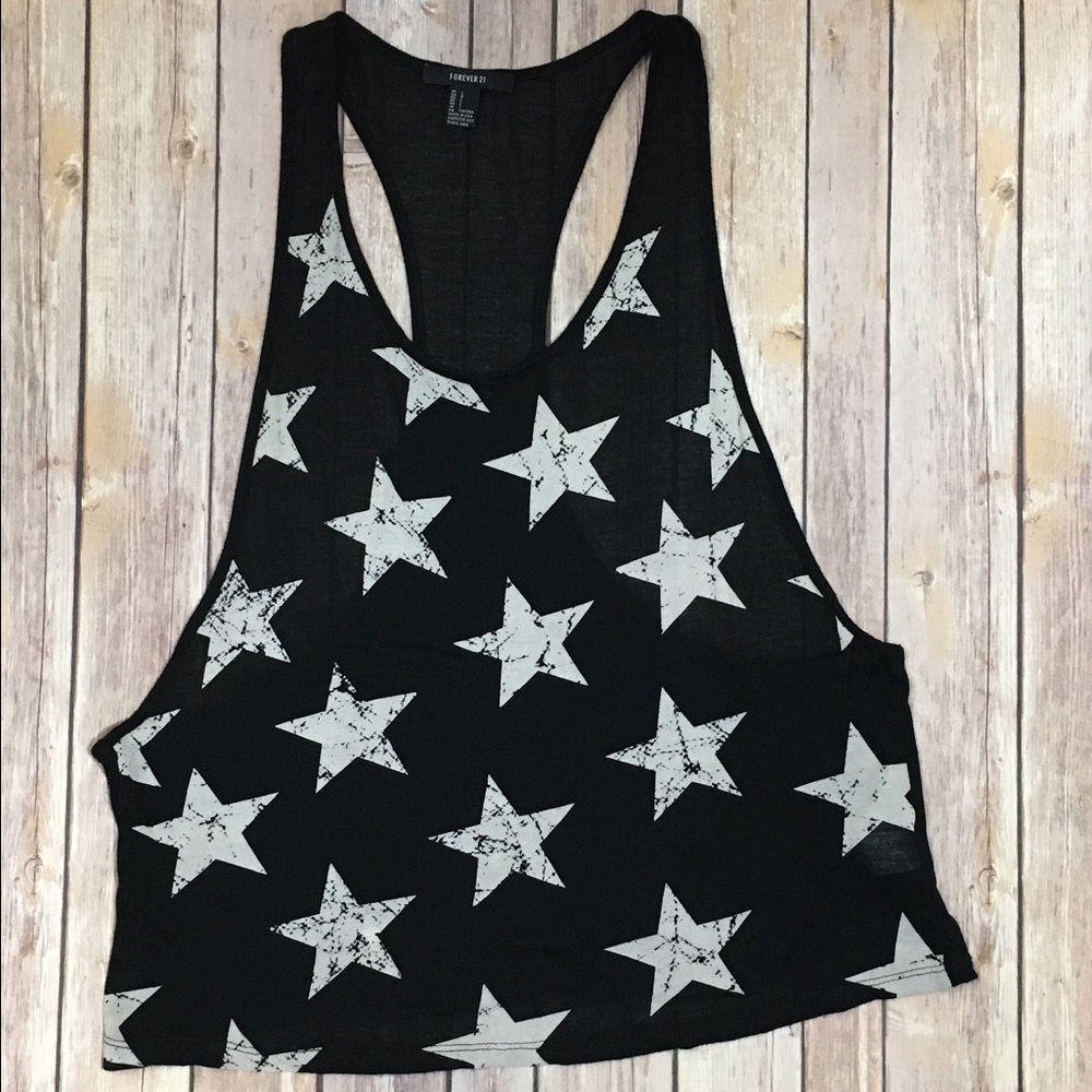 Forever 21 Star Pattern Racerback Tank Top