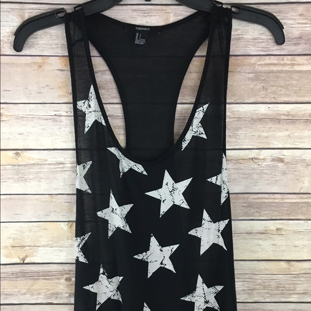 Forever 21 Star Pattern Racerback Tank Top - Picture 2 of 5