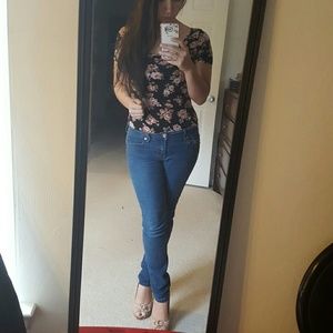 Black floral bodysuit