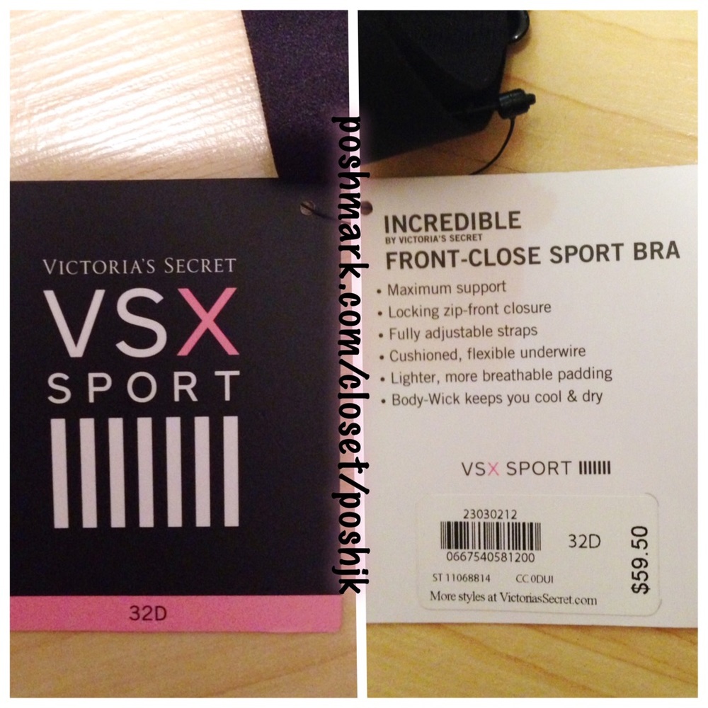 NWT Victoria's Secret Front-Close Sport Bra - Picture 3 of 5