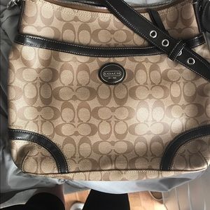 Leather coach crossbody bag