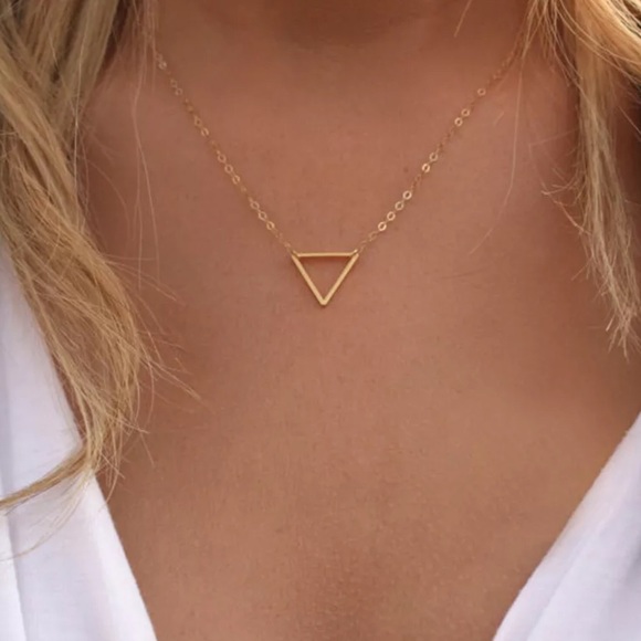 Gold Triangle Necklace - Picture 2 of 3