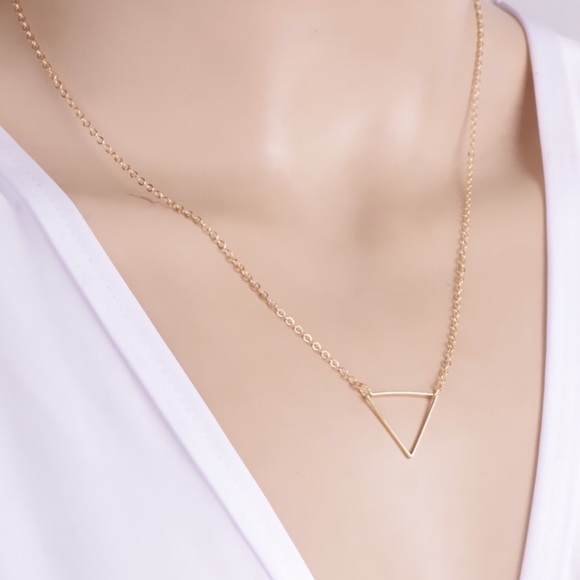 Gold Triangle Necklace - Picture 3 of 3