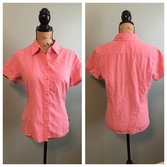The North Face Tops - The North Face pink button up shirt size large!