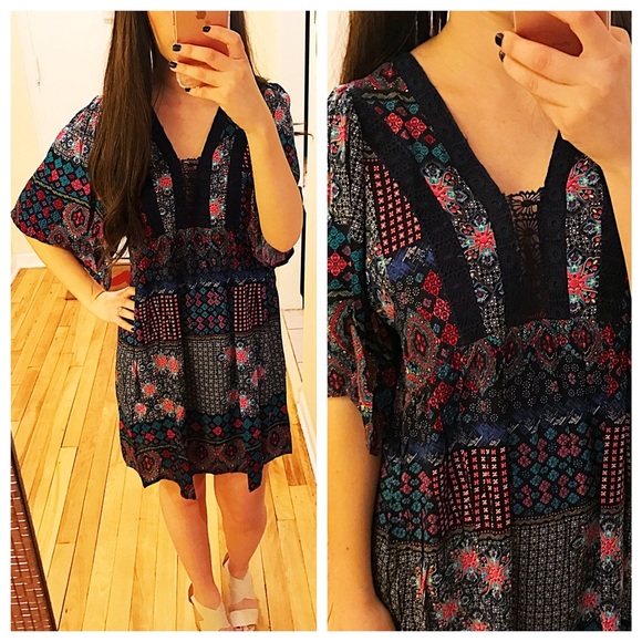 ❣LAST-S❣ Beautiful Tribal Multicolor Mini Dress - Picture 3 of 3