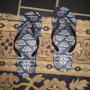 Navy Blue Tory Burch Flops
