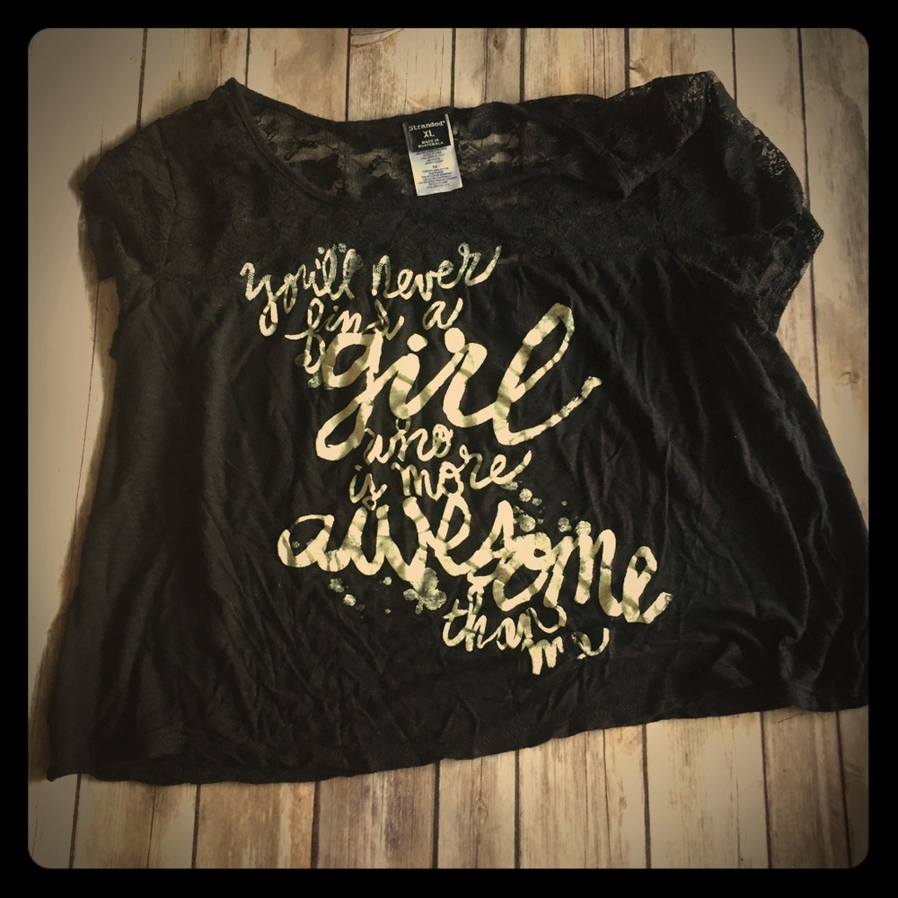 Adorable black tee! Size XL. NWOT.
