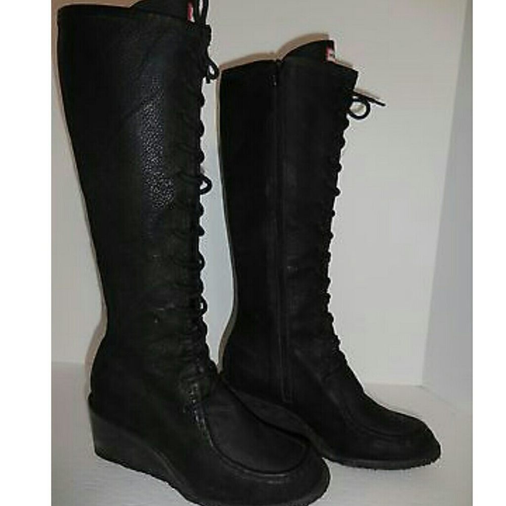 Hunter lace up boots
