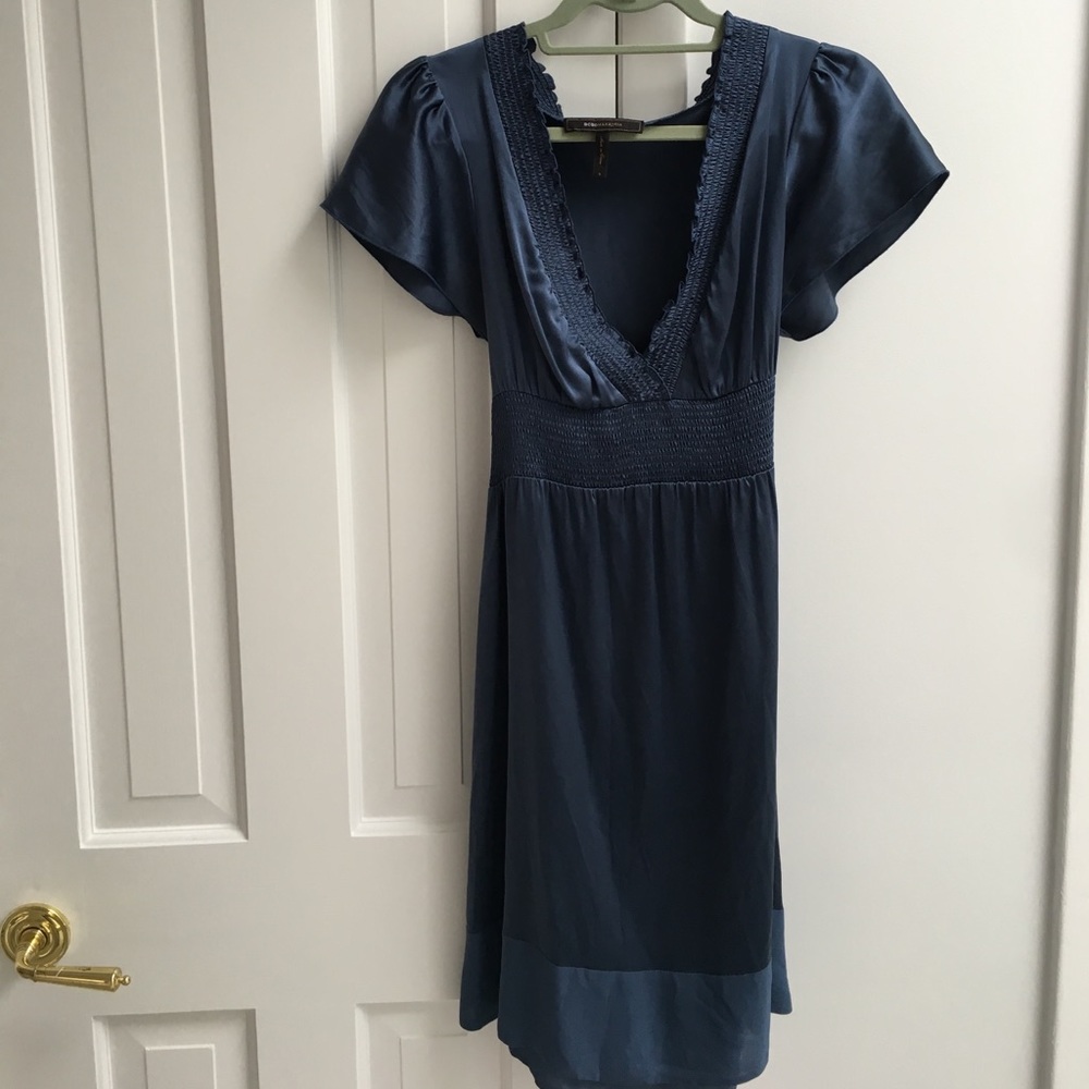 BcbgMaxaria blue silk dress