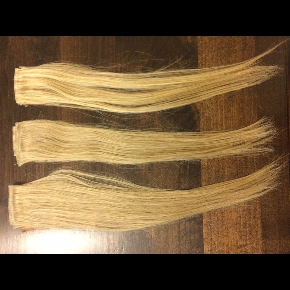 Real human hair blonde hair extensions