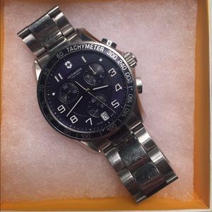 Men's Swiss Army Blue Dial Stainless Steel Watch