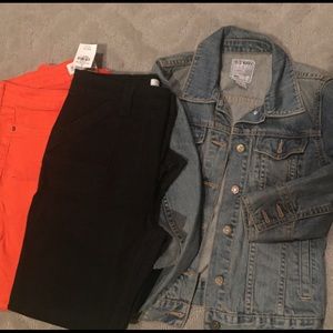 2 - pair of A&F jeans 1 - old navy jean jacket