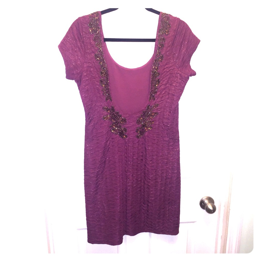 Free People Open-Back Beaded Shimmery Dress