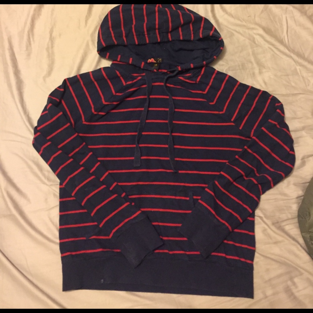 Striped thin hoodie sweatshirt
