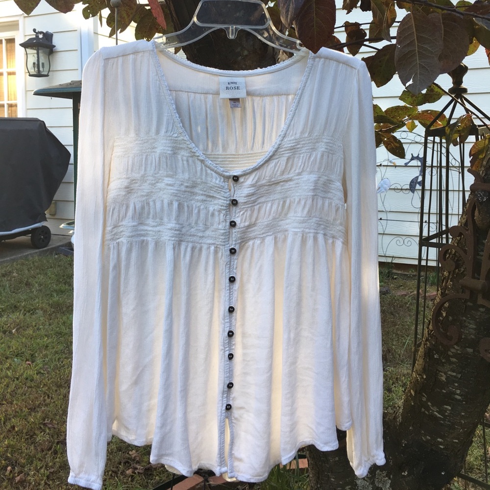 Gauzy Light Weight Long Sleeve Knox Rose Top