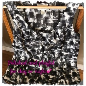 Anne Taylor LOFT/ classy top/ Black/Winter white S