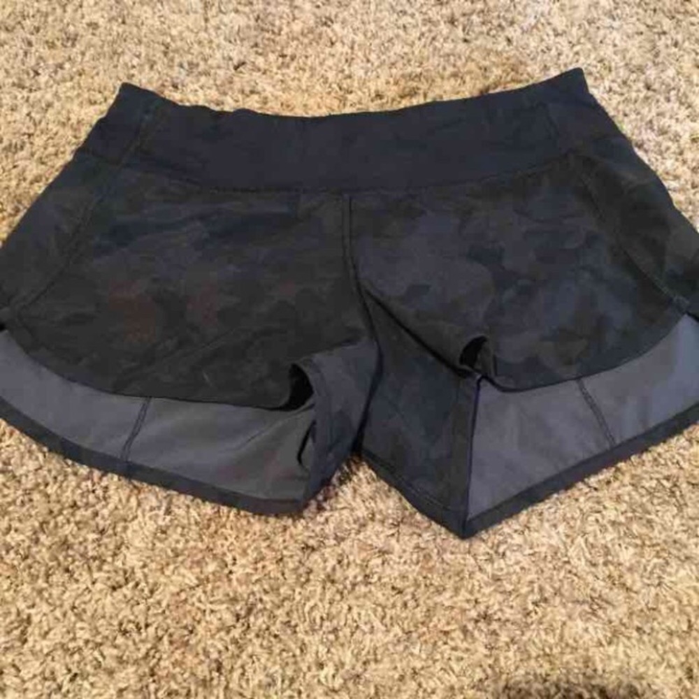 Lululemon Black Camo Speed Shorts