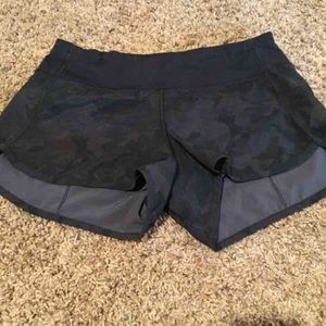 Lululemon Black Camo Speed Shorts