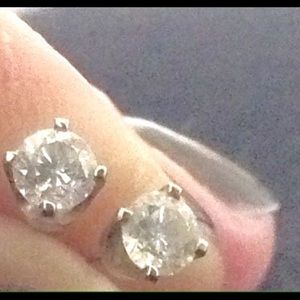 Diamond stud earrings