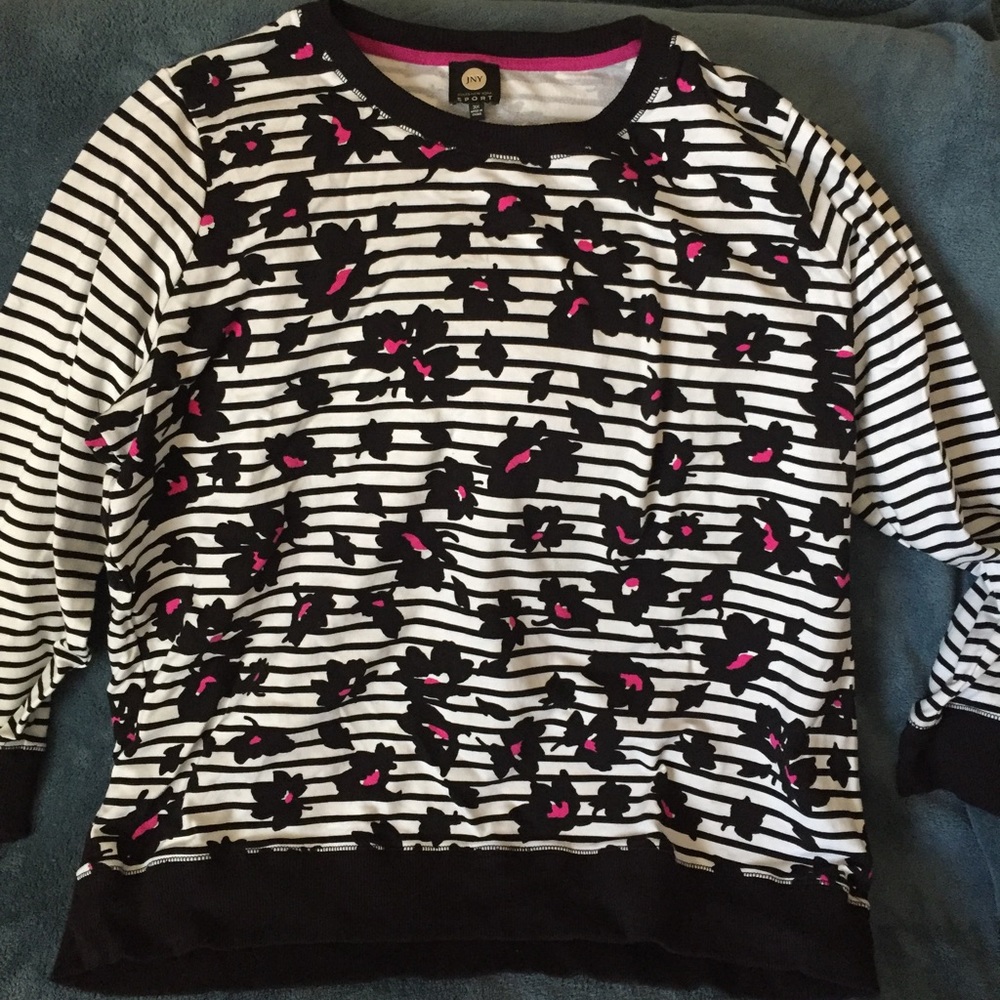 NWOT Striped & Bright Pink Striped Knit Top
