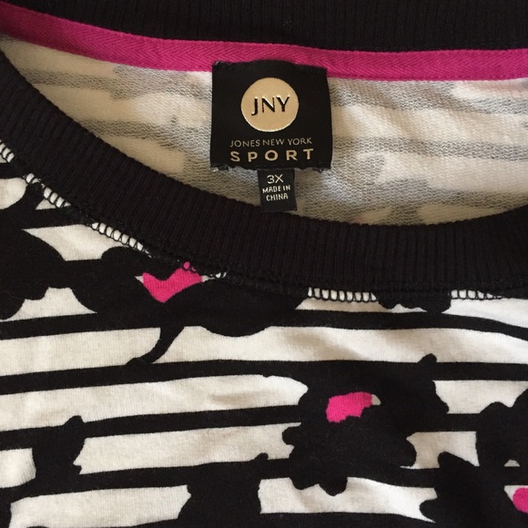 NWOT Striped & Bright Pink Striped Knit Top - Picture 2 of 4