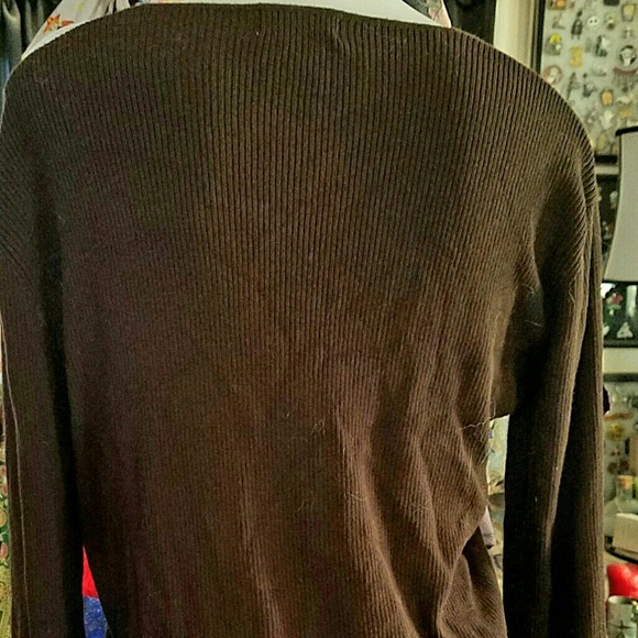 Lili Bleu 3 button Chocolate Sweater L NWT - Picture 2 of 4