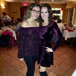 A-line velvet feel dress