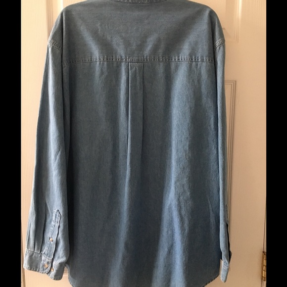 SOLD Pittsburgh Penguins Denim Long Sleeved Shirt - Picture 2 of 4