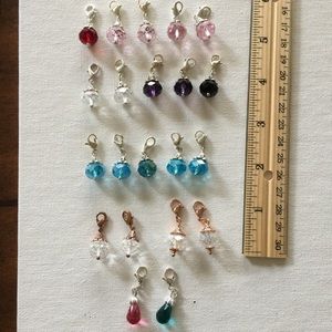 Lot of 21 multi-colored crystal jewelry dangles