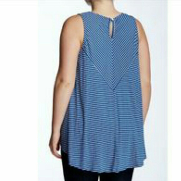 ☕'but first coffee' blue  & wh tank - NWT☕ - Picture 3 of 4