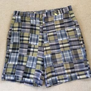 BEN HOGAN Men's Navy Madras Bermuda Shorts L