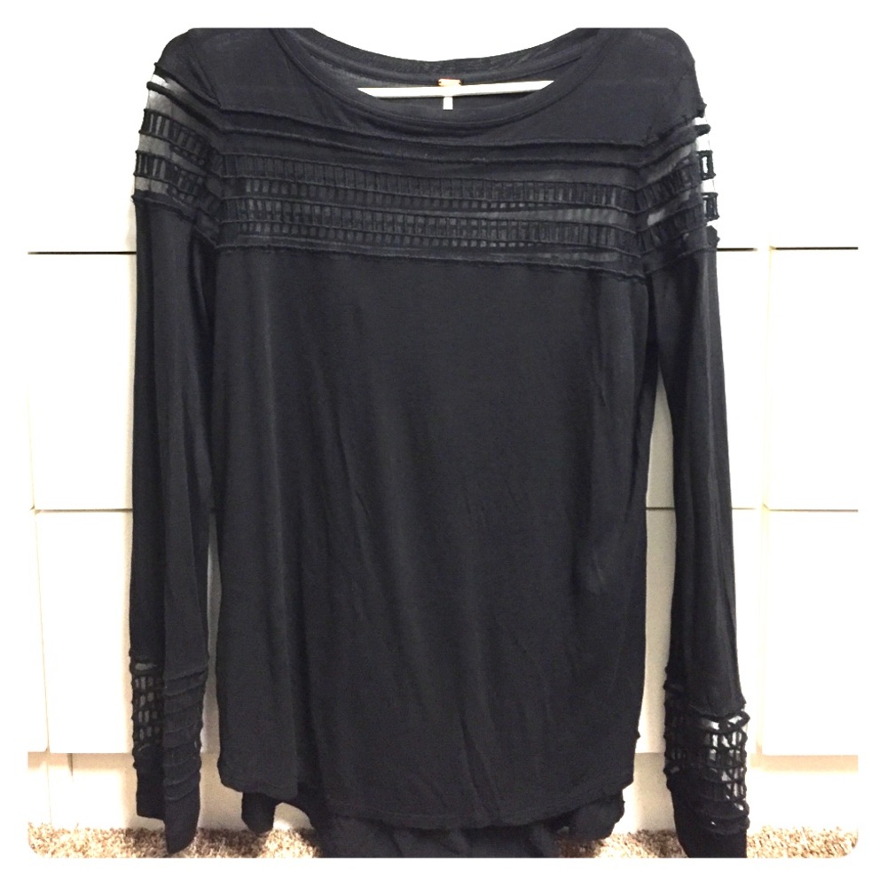 Free People top with mesh cutouts, so cute!