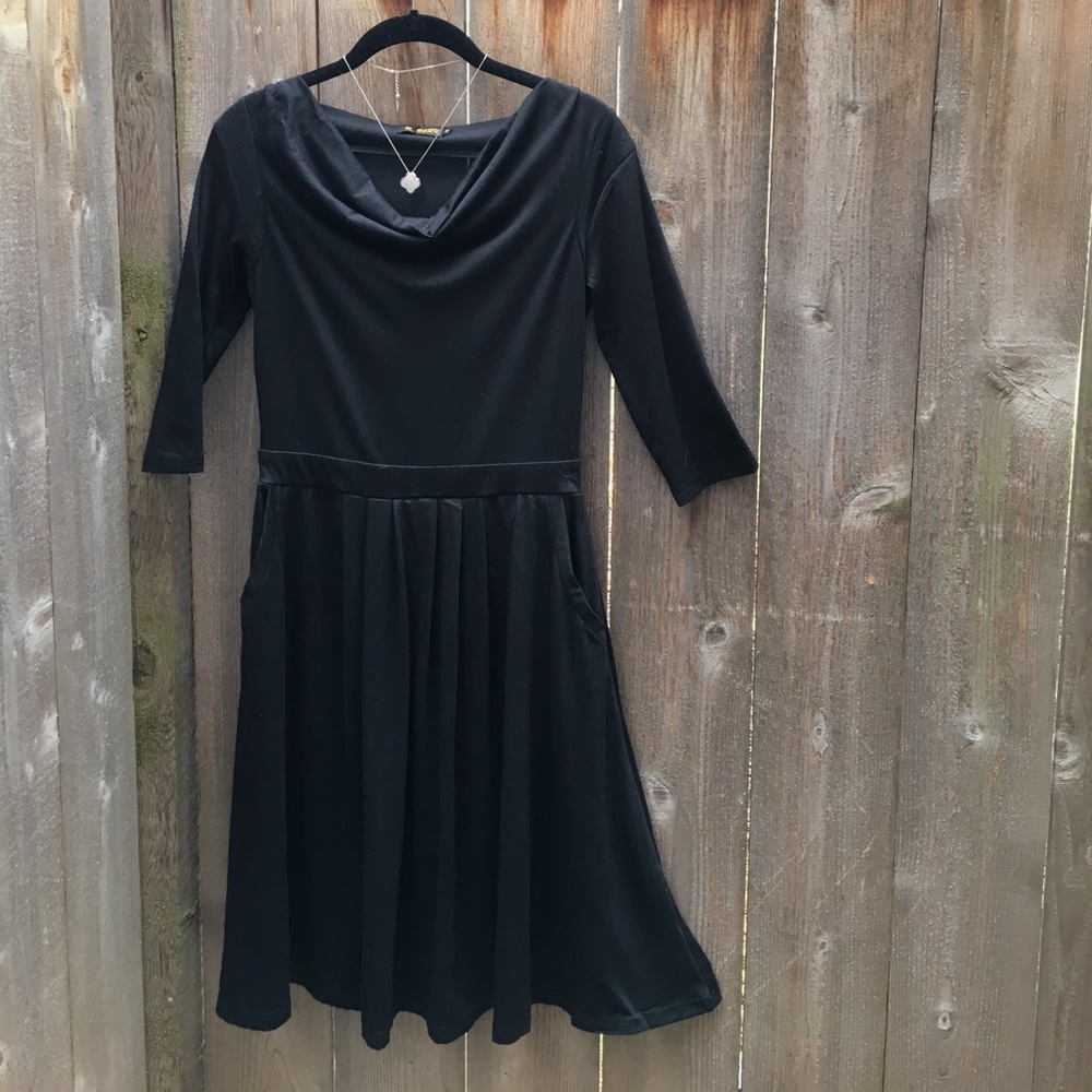 Reborn Fit & Flare Black Dress
