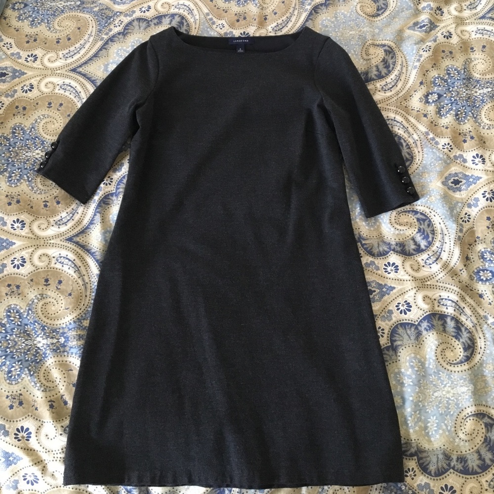 Lands End Gray Knit Dress