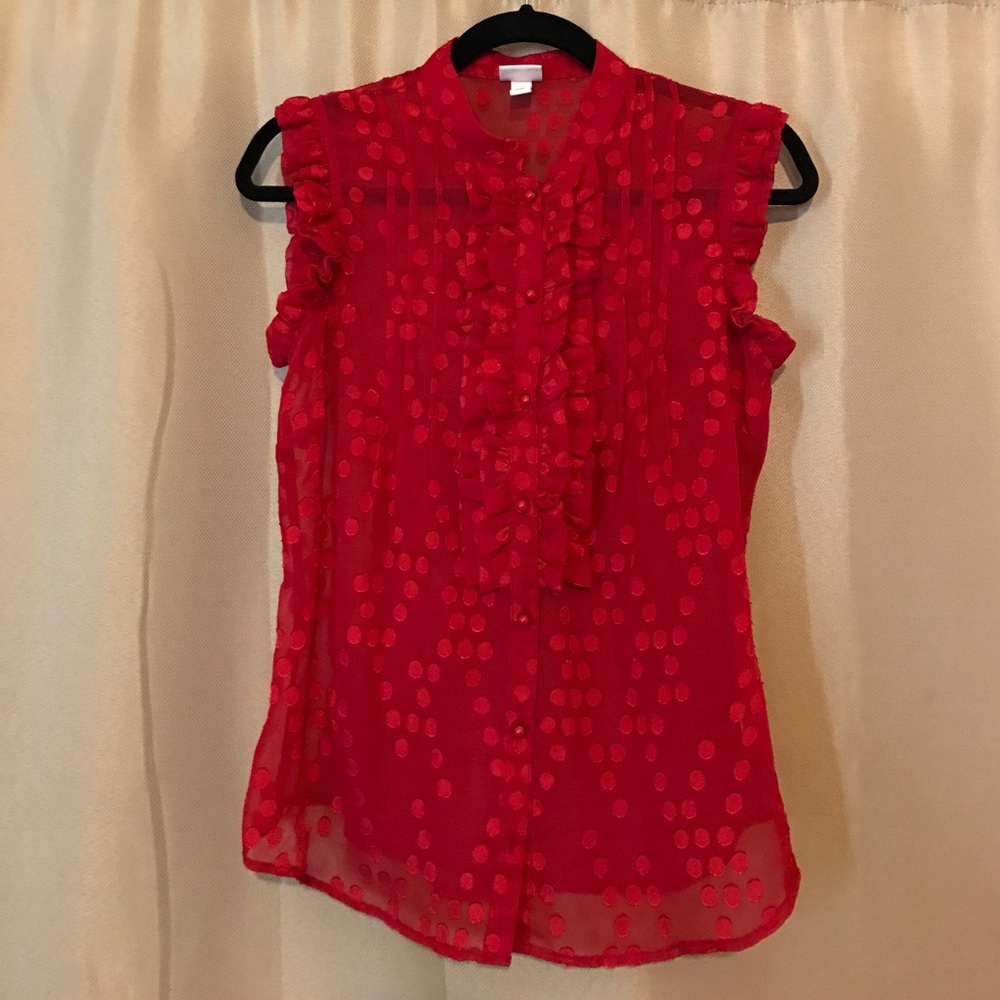 /Merona/ red sheer top