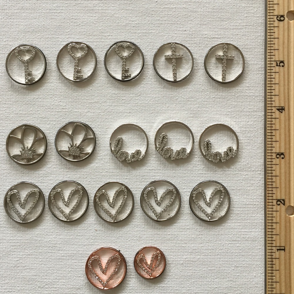 Lot of 17 Large (16) small(1) locket window plates