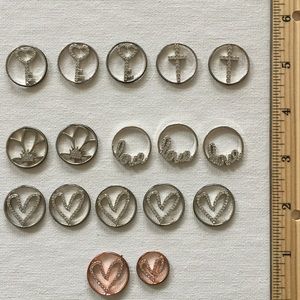 Lot of 17 Large (16) small(1) locket window plates