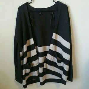Oversized Striped Cardigan