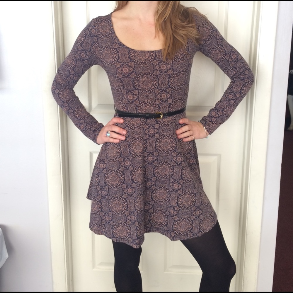 Mandala Print Flare Dress