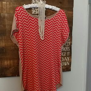Chevron breathable blouse