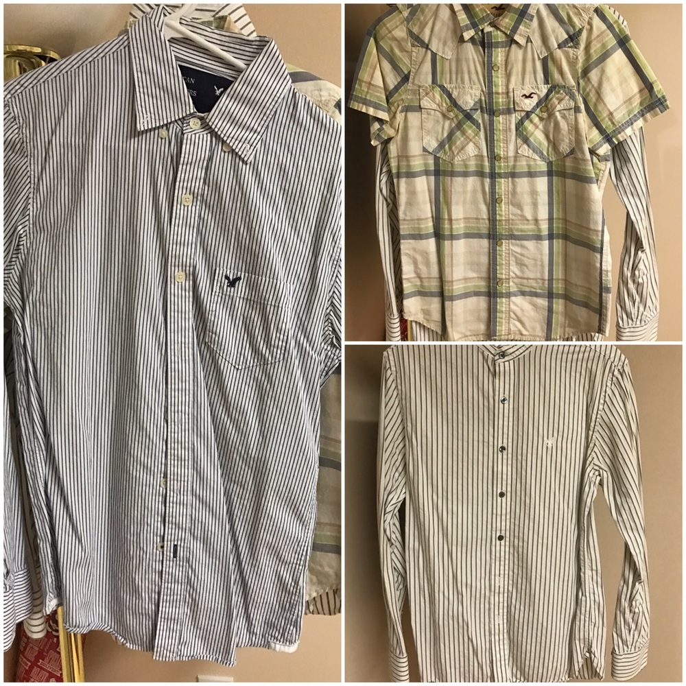 3 causal shirts American Eagle & Hollister