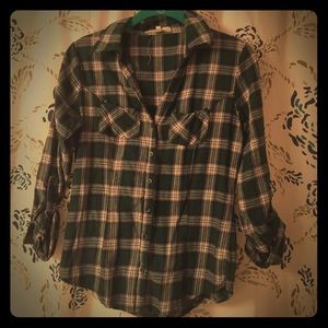 Plaid button down shirt